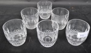 SIX VINTAGE WATERFORD CRYSTAL WHISKEY GLASSES