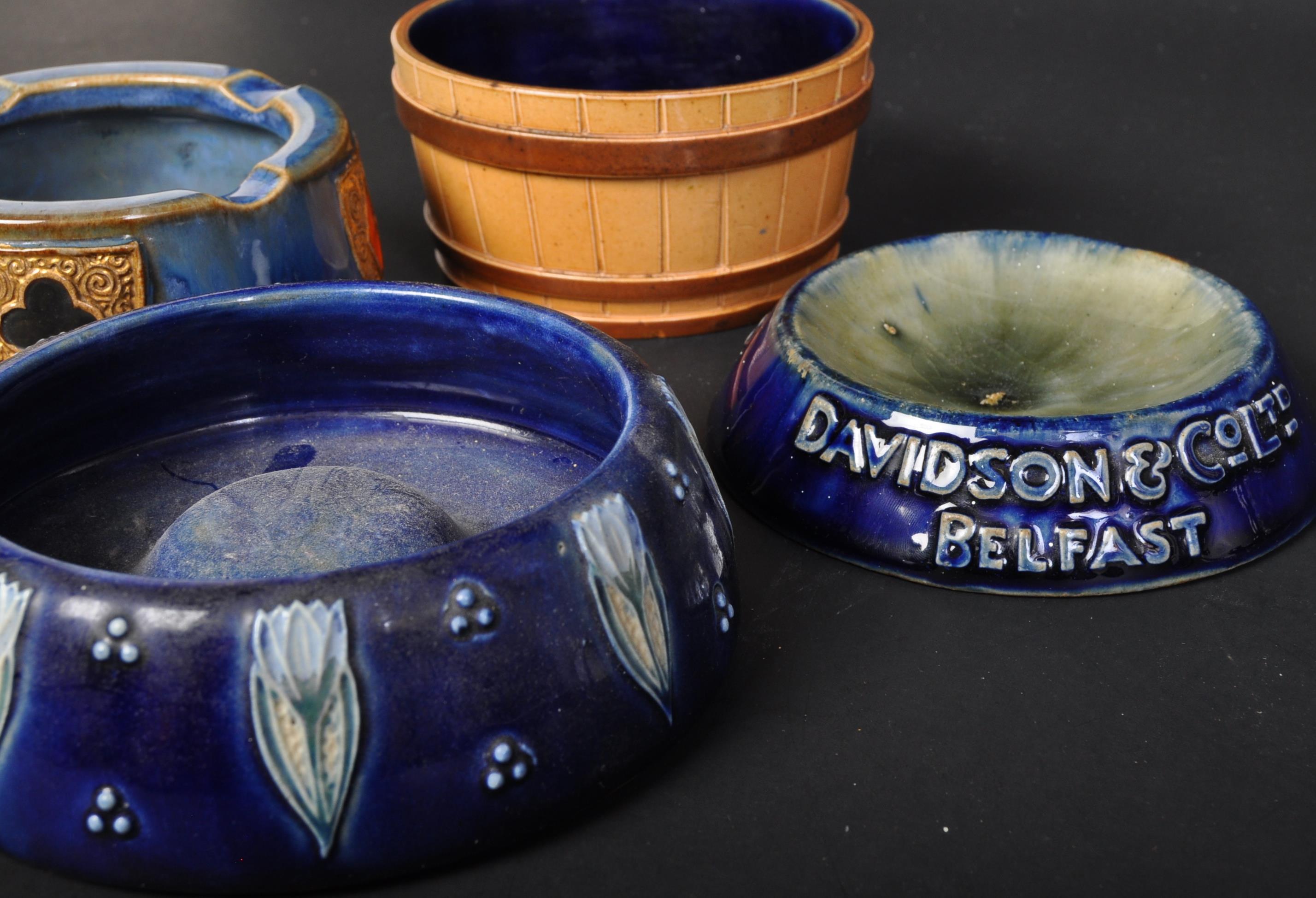 FOUR EARLY 20TH CENTURY ROYAL DOULTON POTTERY ASHTRAYS - Image 2 of 5