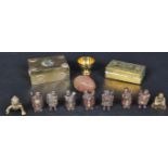 COLLECTION OF ASIAN MIDDLE EASTERN BRASS ITEMS