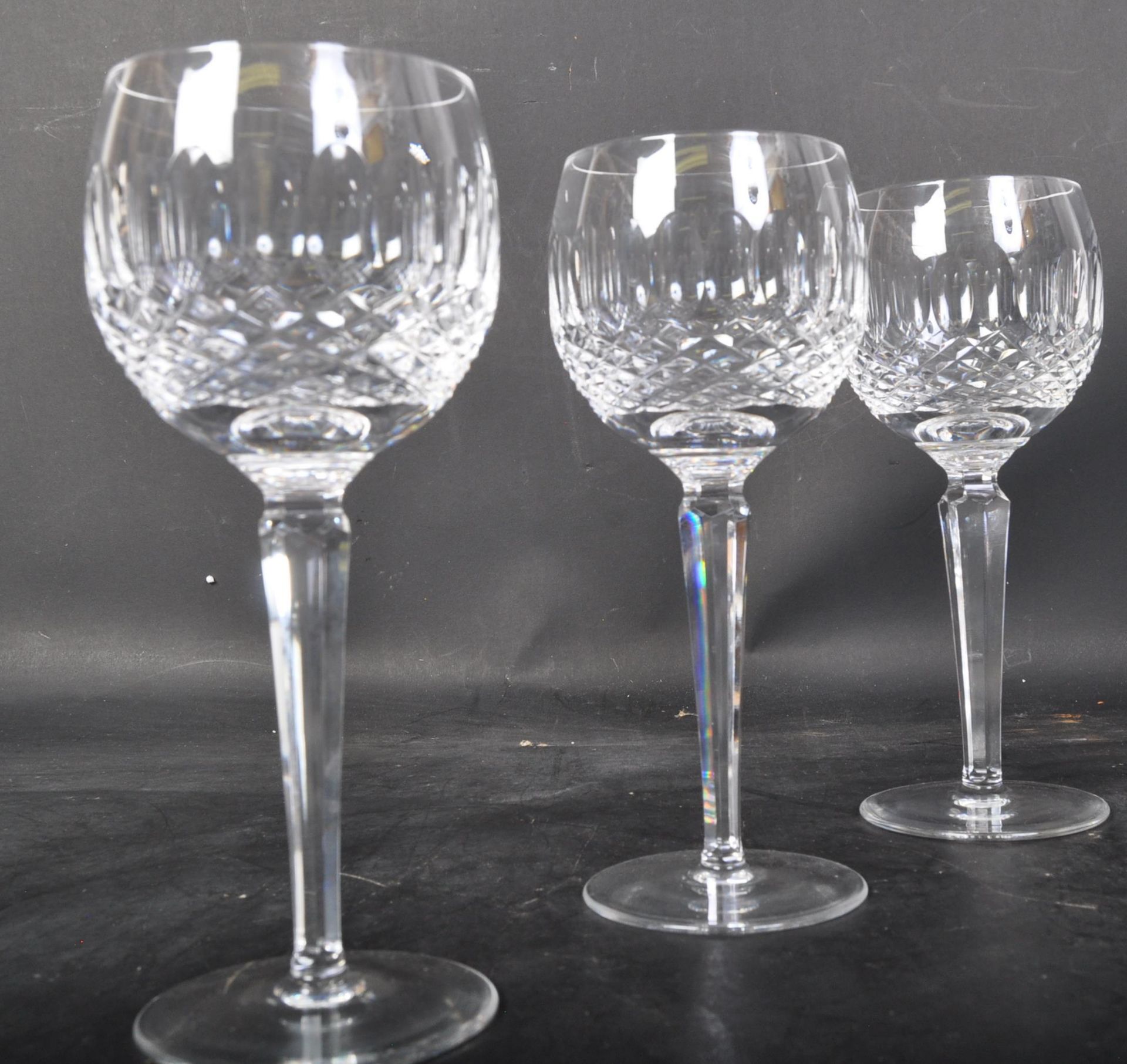 SIX VINTAGE WATERFORD CRYSTAL 'LISMORE' HOCK GLASSES - Bild 3 aus 5
