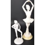 PAIR OF BISQUE PORCELAIN BALLERINA FIGURINES