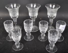 SIX VINTAGE WATERFORD CRYSTAL 'LISMORE' APERITIF GLASSES
