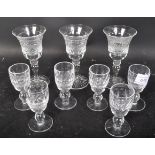 SIX VINTAGE WATERFORD CRYSTAL 'LISMORE' APERITIF GLASSES