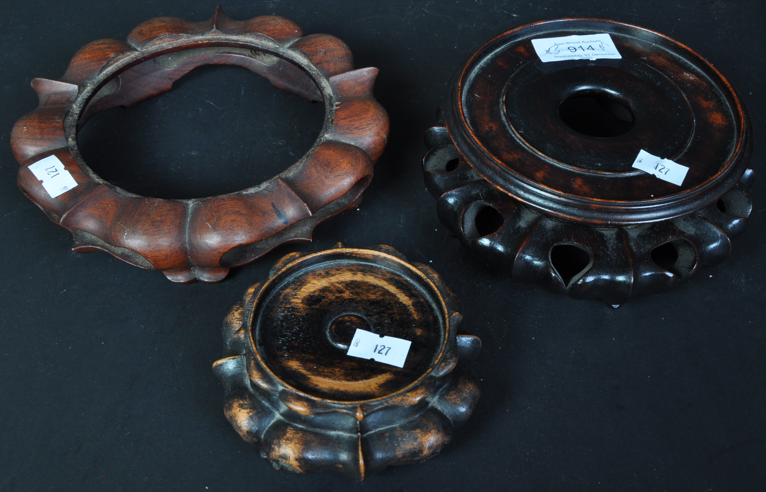 COLLECTION OF THREE 19TH CENTURY VASE HOLDERS