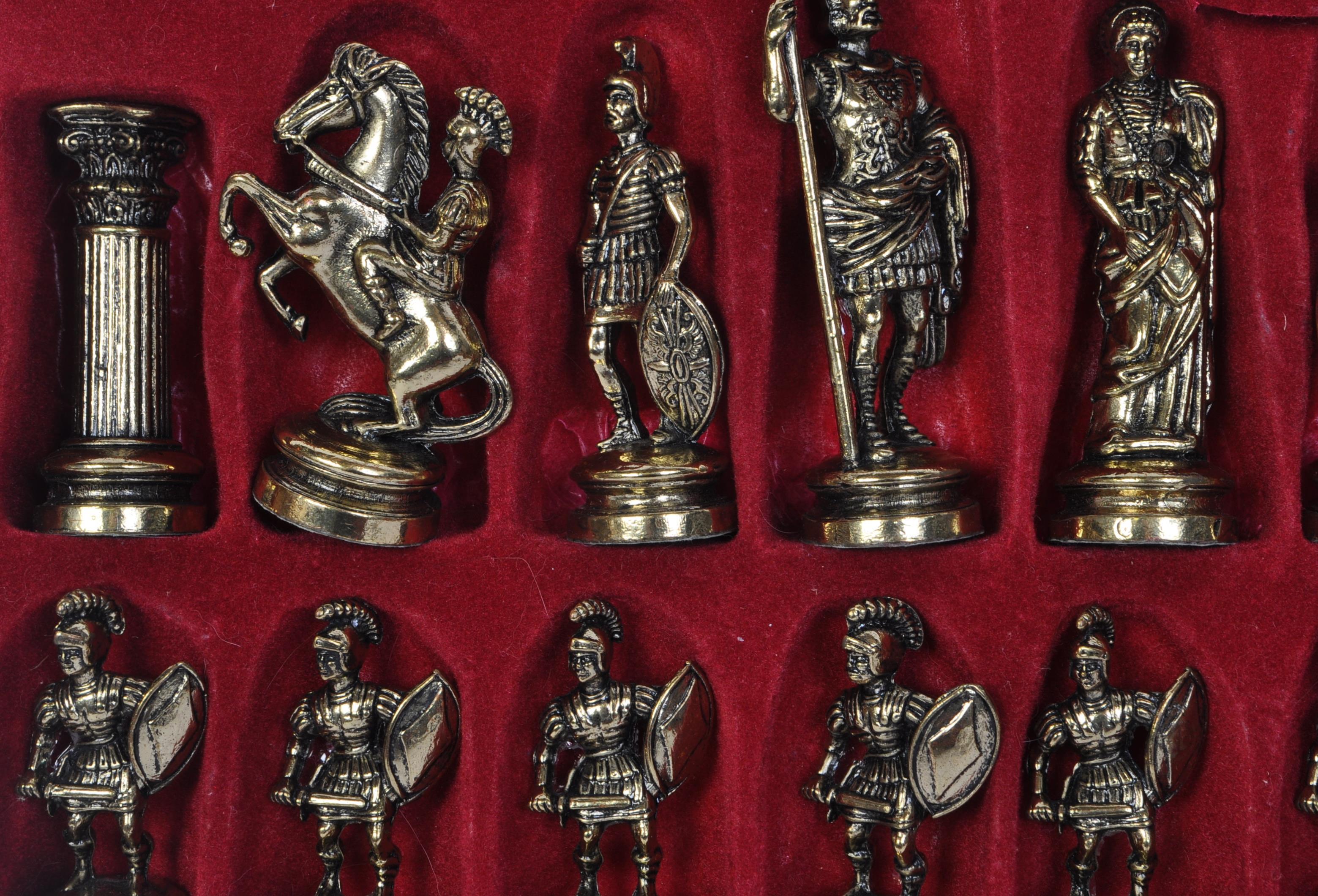 TWO BOXED SETS OF ROMAN SPELTER CHESS PIECES - Image 3 of 4