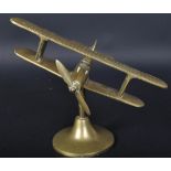 20TH CENTURY WW1 STYLE BRASS TRENCH ART SPITFIRE