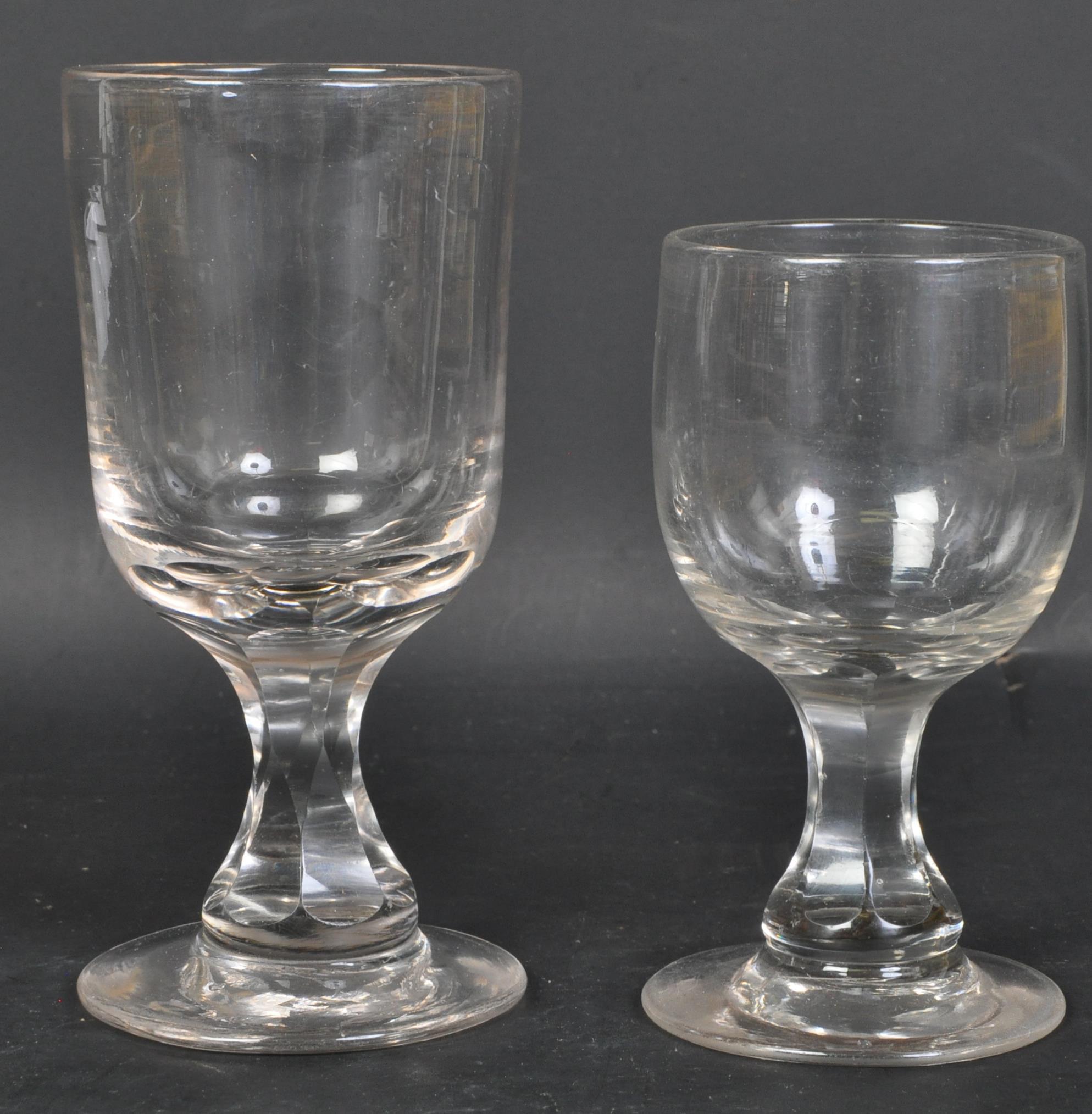 FOUR 19TH CENTURY GLASS RUMMER DRINKING GLASSES - Image 3 of 4