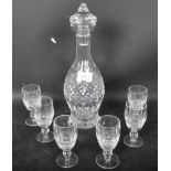 SIX VINTAGE WATERFORD CRYSTAL SHERRY GLASSES & DECANTER