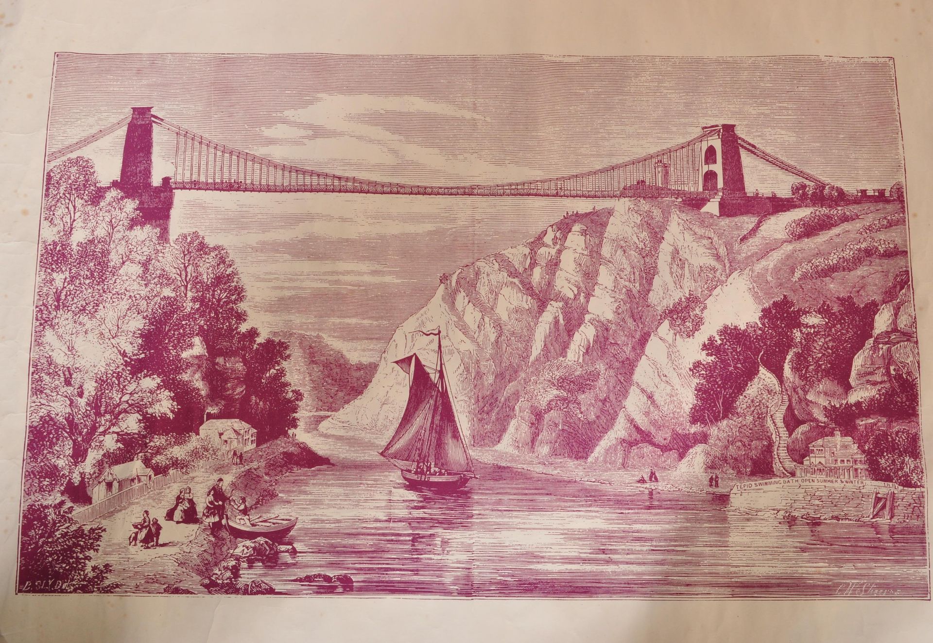 LOCAL BRISTOL INTEREST - TWO PRINTS - DOCKS & SUSPENSION BRIDGE - Image 4 of 5