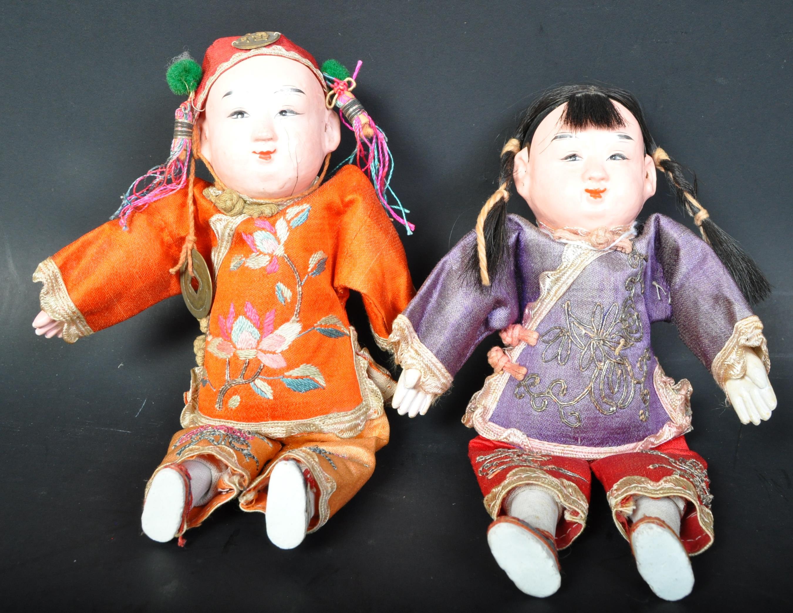 PAIR OF 1930S EARLY 20TH CENTURY CHINESE DOLLS - Image 4 of 5