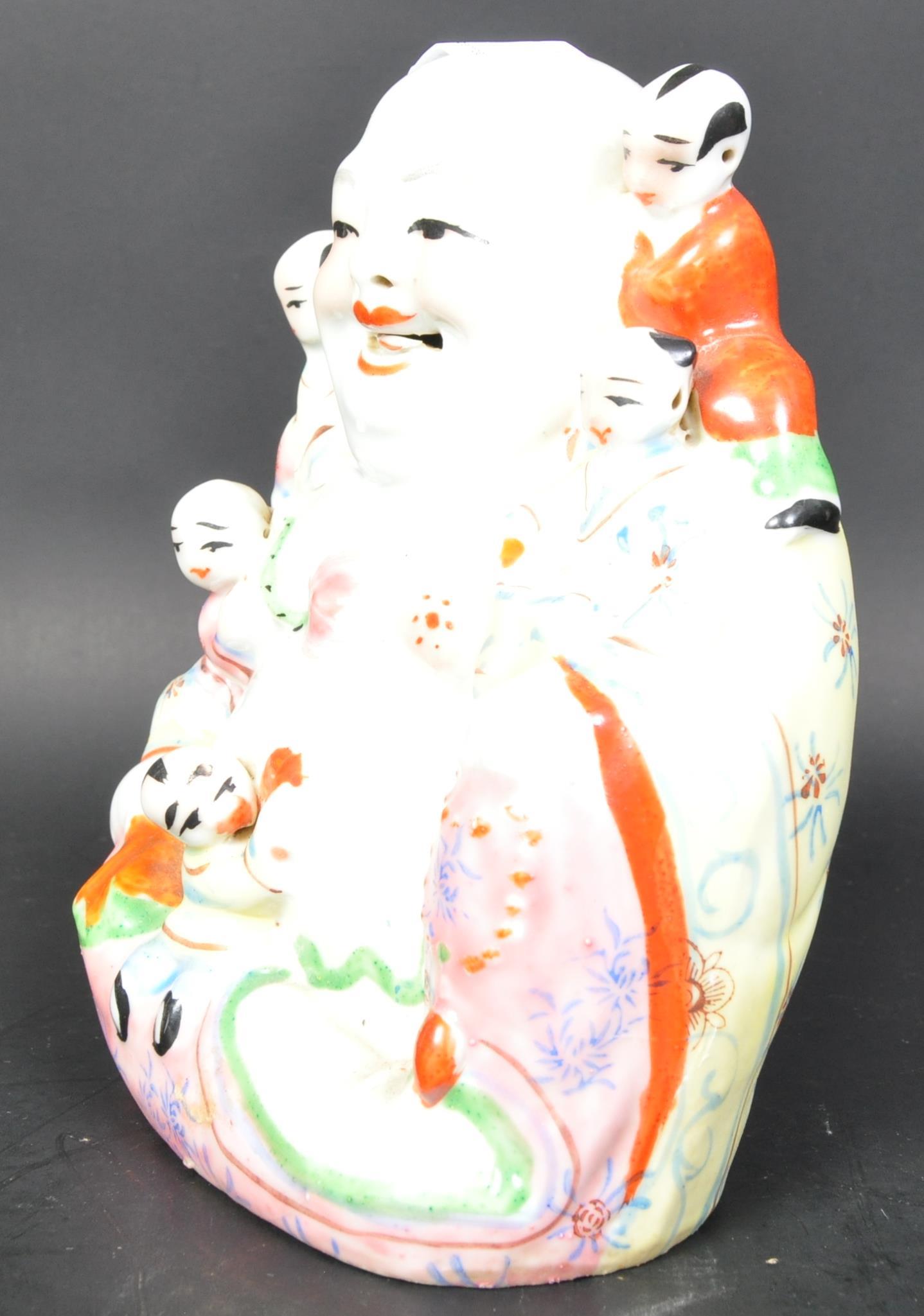 1930S REPUBLIC PERIOD CHINESE HOTEI CERAMIC FERTILITY BUDDHA - Image 2 of 5