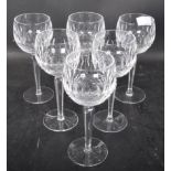 SIX VINTAGE WATERFORD CRYSTAL 'LISMORE' HOCK GLASSES