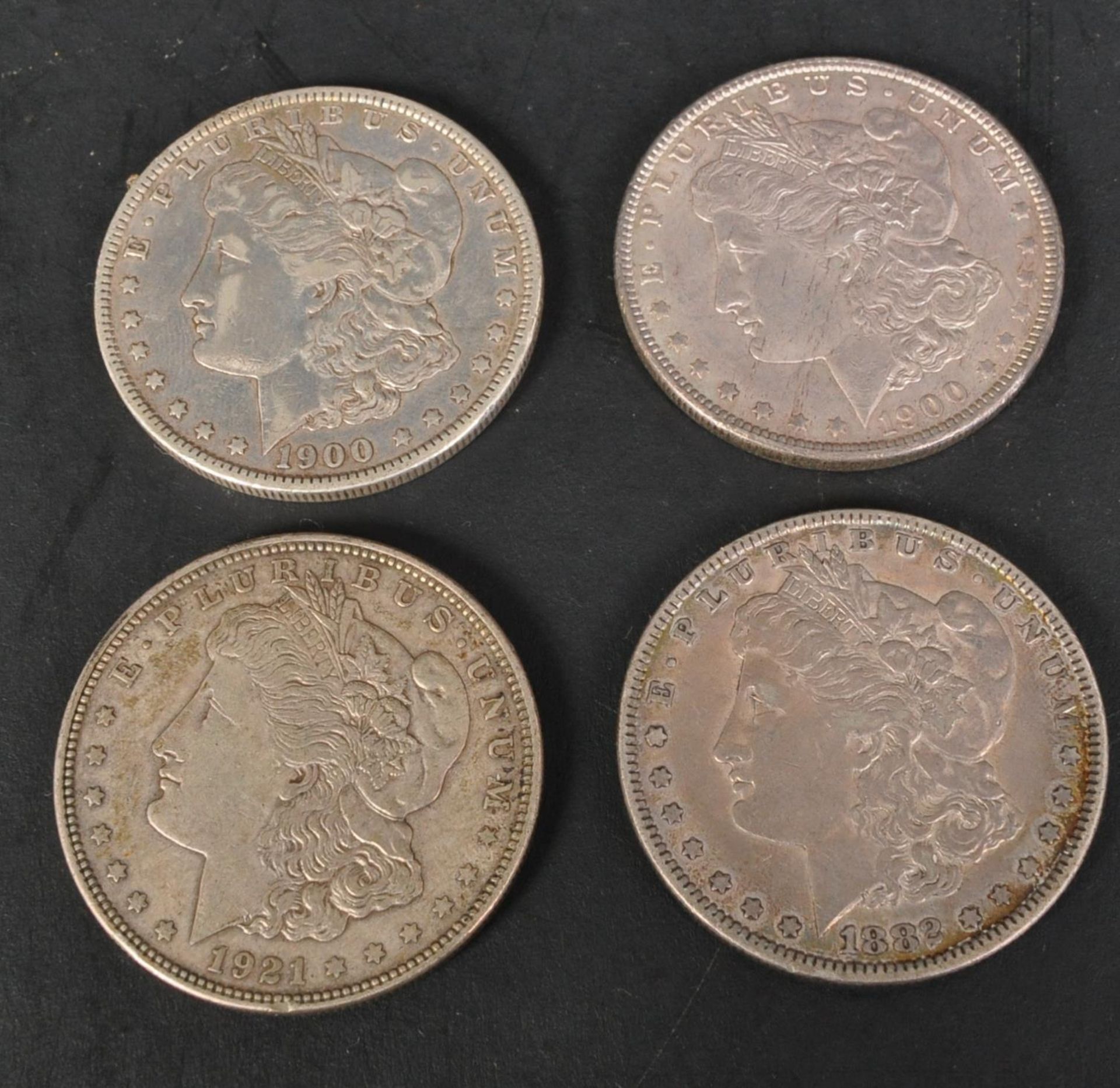 FOUR 19TH & 20TH CENTURY USA SILVER MORGAN DOLLARS