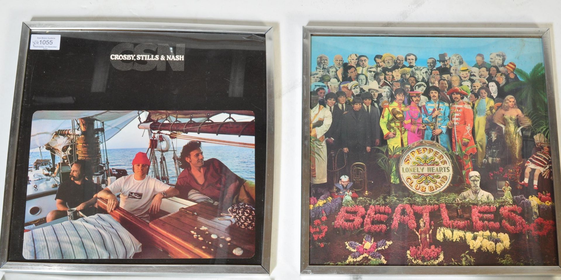 FOUR VINTAGE RETRO FRAMED RECORDS - BEATLES, ERIC CLAPTON, CSN - Image 5 of 5