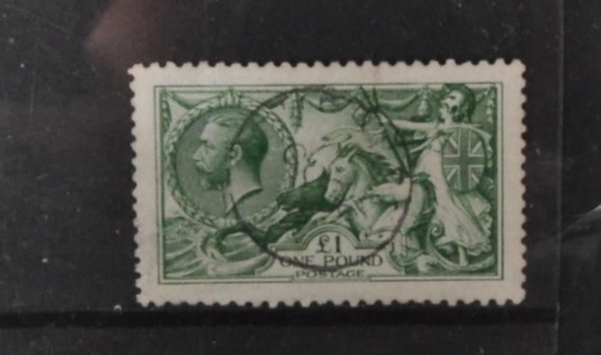 STAMPS - GEORGE V 1913 £1 GREEN SEAHORSE HIGH VALUE - Image 4 of 4