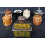 COLLECTION OF VINTAGE TOBACCO JARS - TREEN - BAKELITE - MARBLE