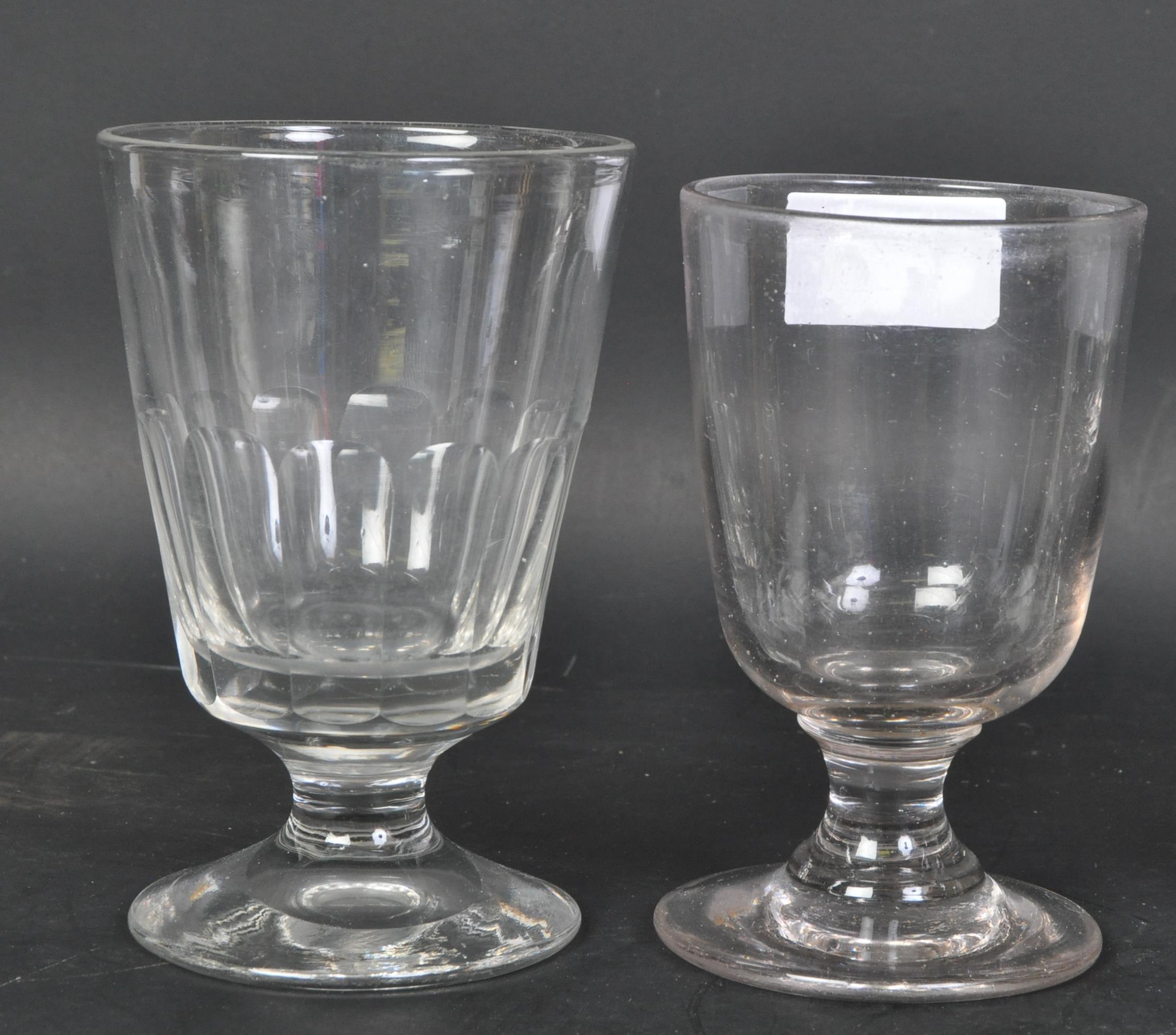 FOUR 19TH CENTURY GLASS RUMMER DRINKING GLASSES - Image 2 of 4