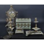 COLLECTION OF 20TH CENTURY REPOUSSE BRASS ITEMS