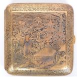 20TH CENTURY BRASS ETCHED JAPANESE CIGARETTE CASE
