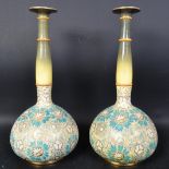 PAIR OF ROYAL DOULTON LONG NECK STEM VASES