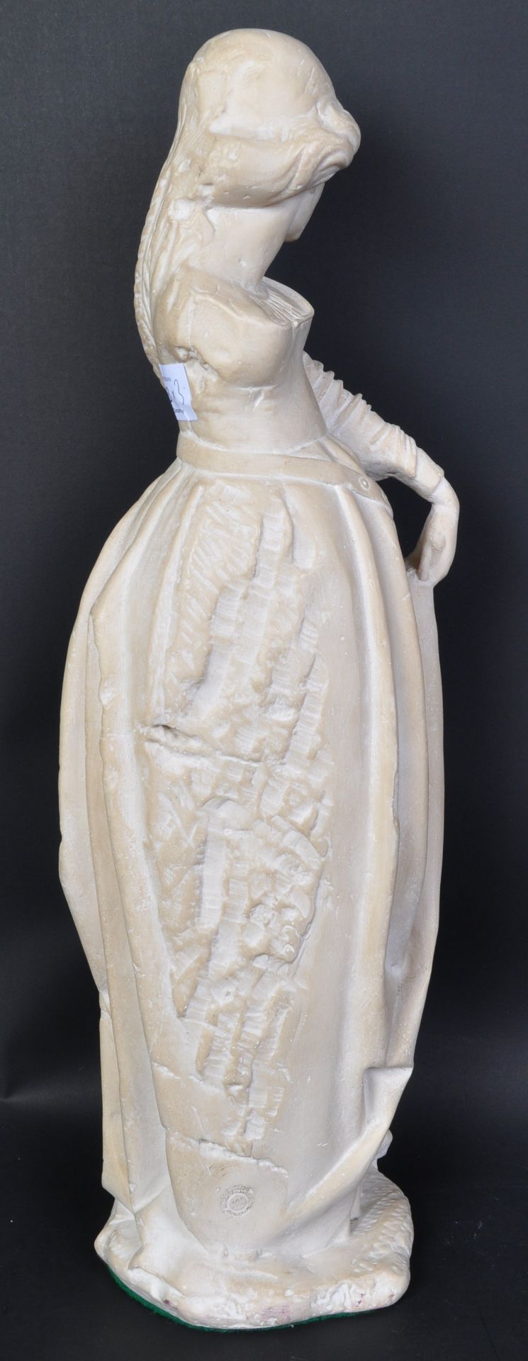 LARGE STATUE FAUX MARBLE FIGURINE WITH CARVED EXAMPLES - Image 3 of 7