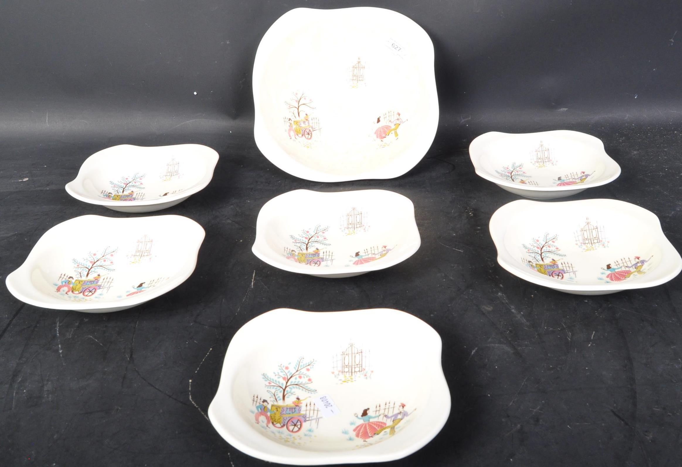 DANCING DAYS - BESWICK - ENGLISH SIDE PLATES & BOWL