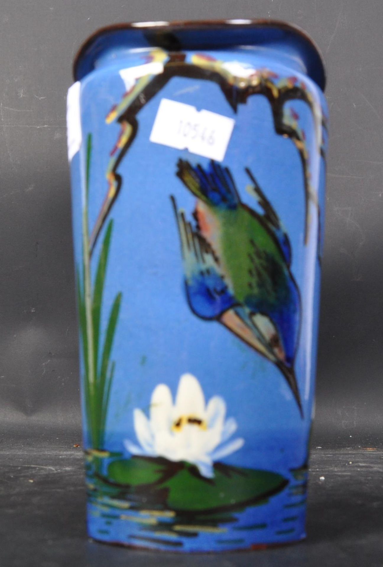 VINTAGE 20TH CENTURY BLUE GLAZE POTTERY VASE - Image 5 of 5