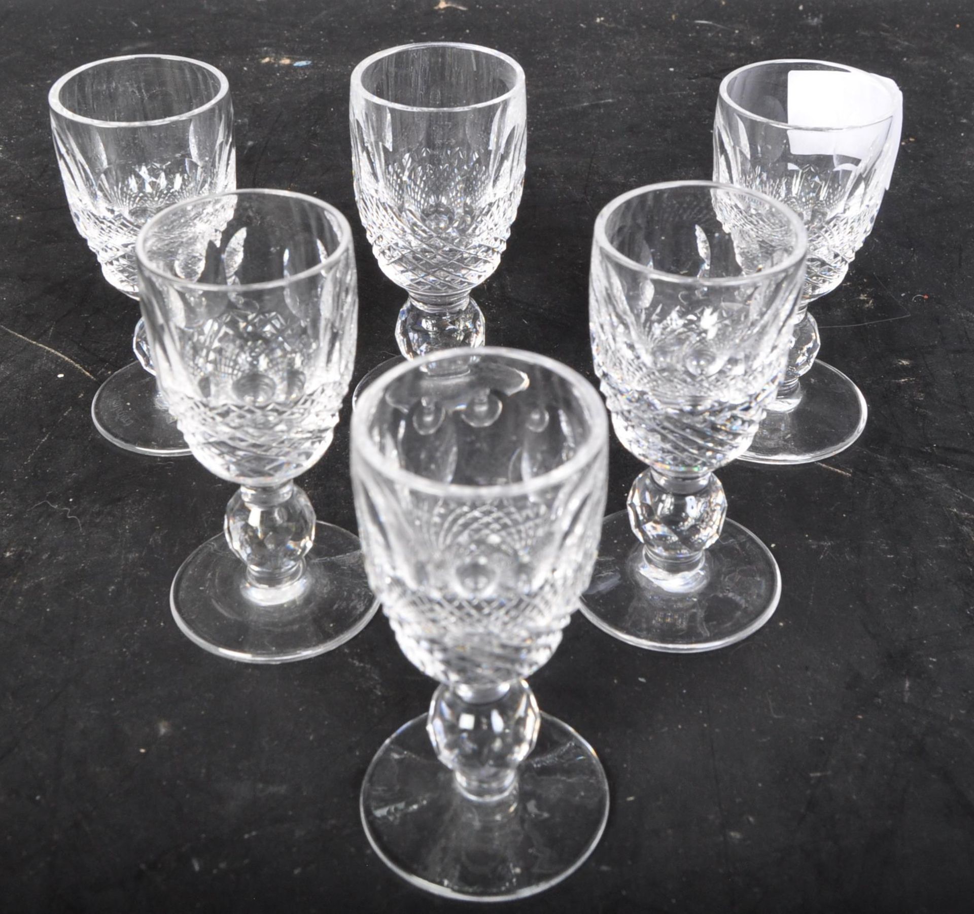 SIX VINTAGE WATERFORD CRYSTAL 'LISMORE' APERITIF GLASSES - Bild 4 aus 5