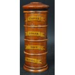 20TH CENTURY GEORGE III STYLE FRUITWOOD SPICE TOWER