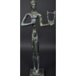 20TH CENTURY HEAVY BRONZE MALE NUDE FIGURE