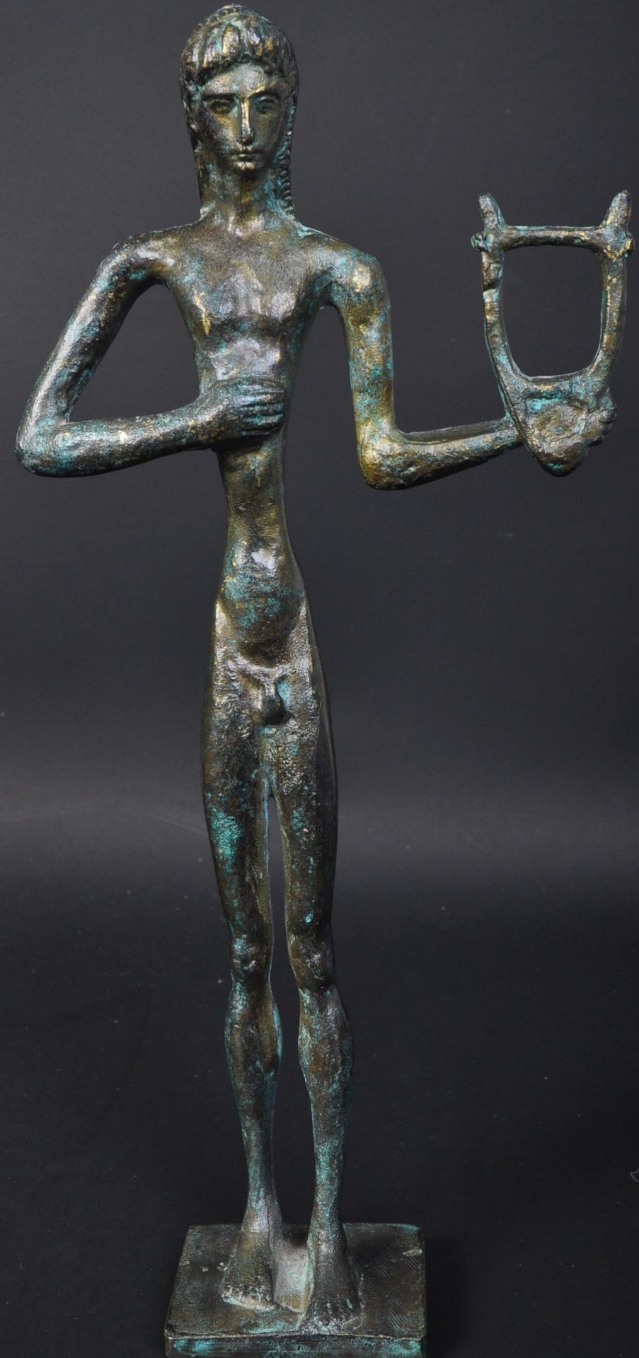 20TH CENTURY HEAVY BRONZE MALE NUDE FIGURE