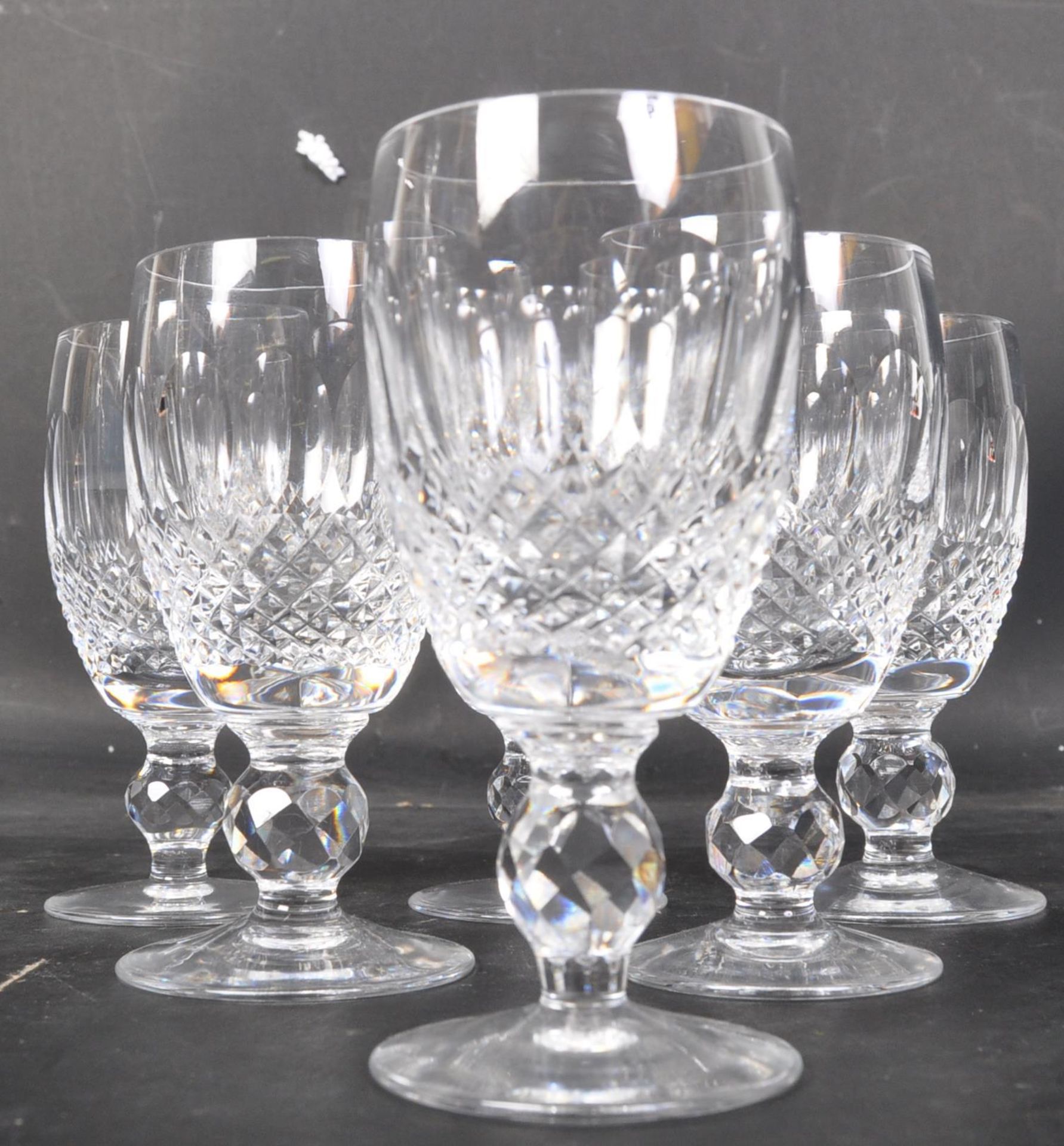 SIX VINTAGE WATERFORD CRYSTAL SHERRY GLASSES & DECANTER - Image 3 of 5