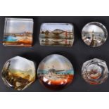 COLLECTION OF SIX GLASS PLACE PAPERWEIGHTS