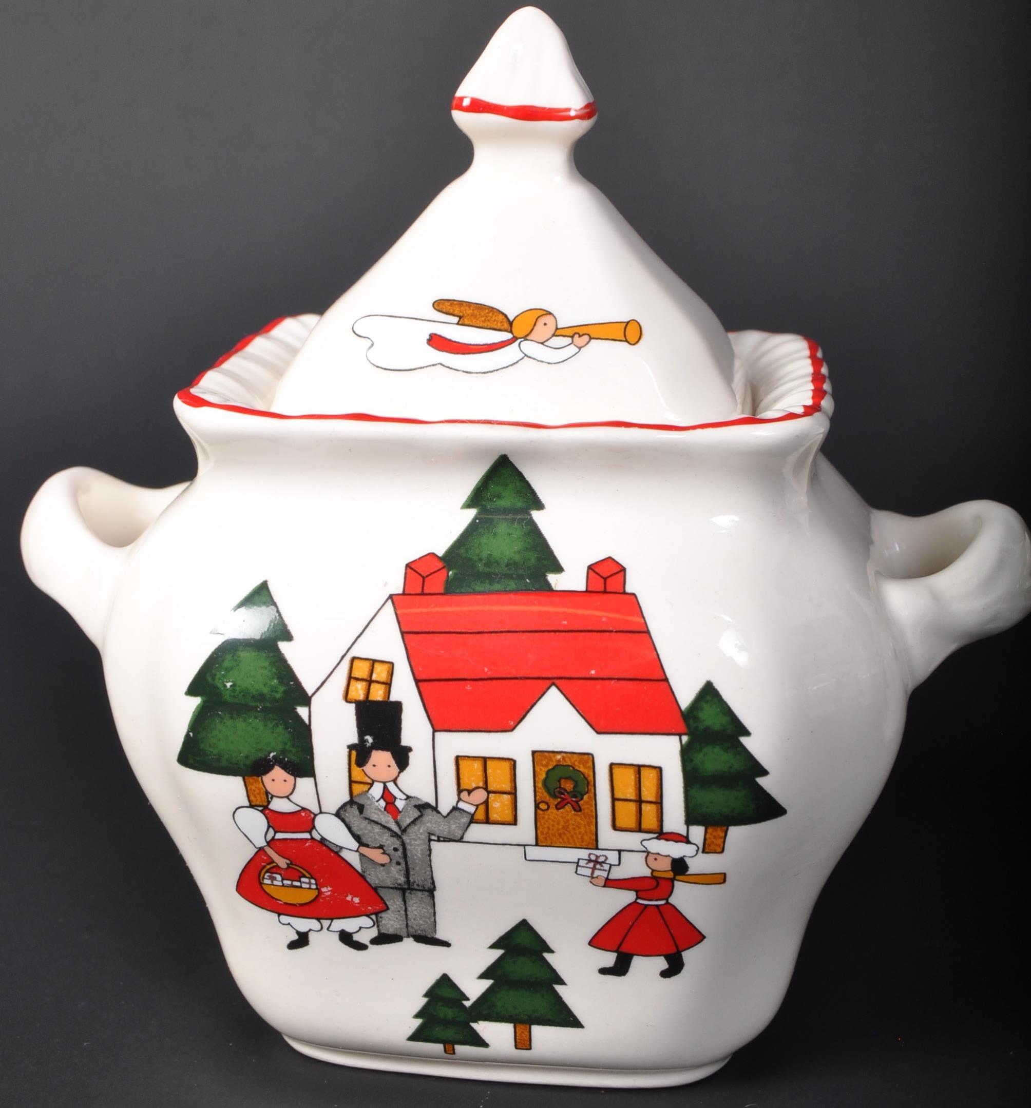 FOUR MASON'S IRONSTONE 'CHRISTMAS VILLAGE' LIDDED POTS - Image 2 of 6