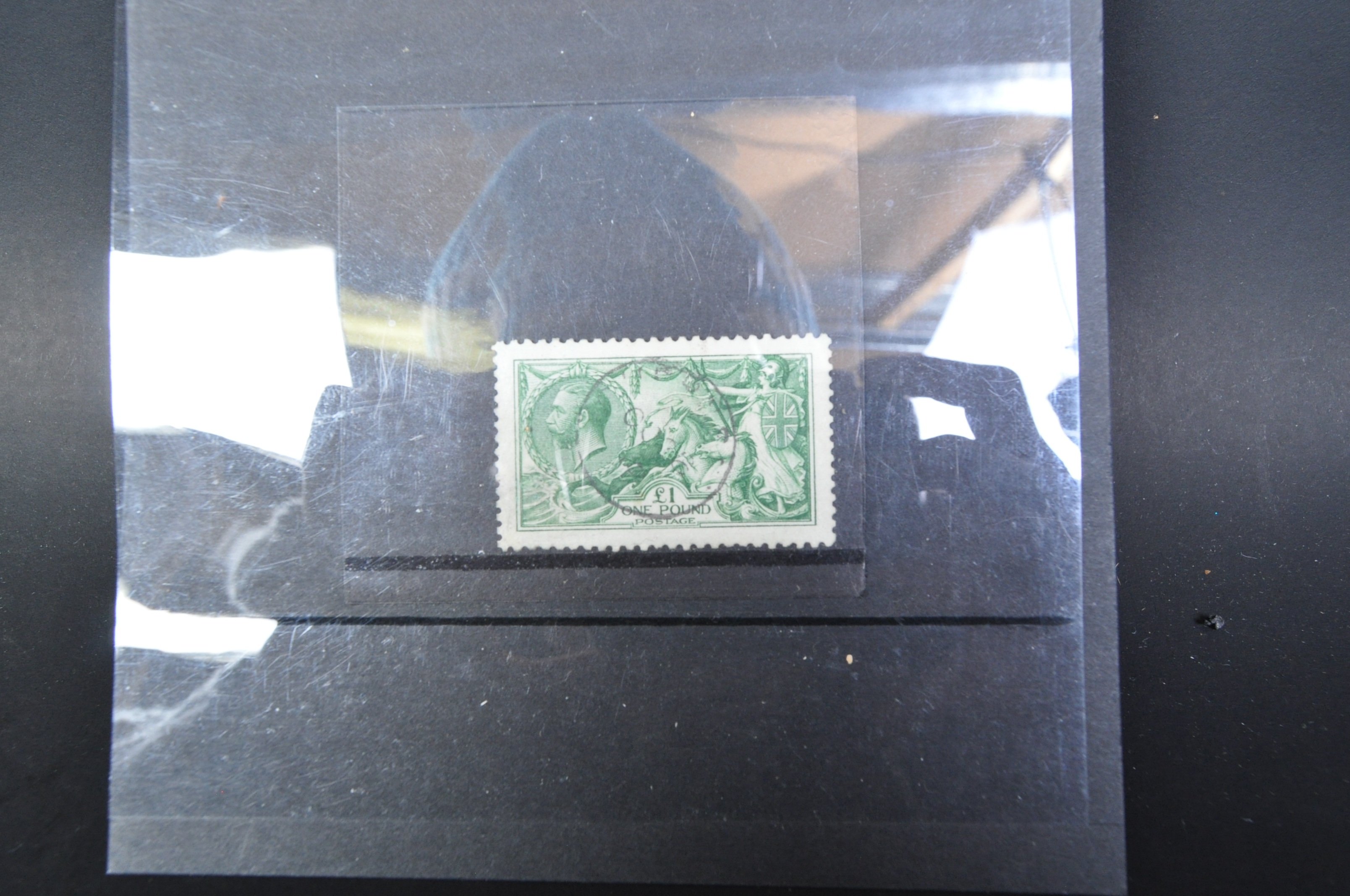 STAMPS - GEORGE V 1913 £1 GREEN SEAHORSE HIGH VALUE - Image 2 of 4