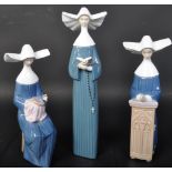 COLLECTION OF THREE VINTAGE LLADRO NUNS