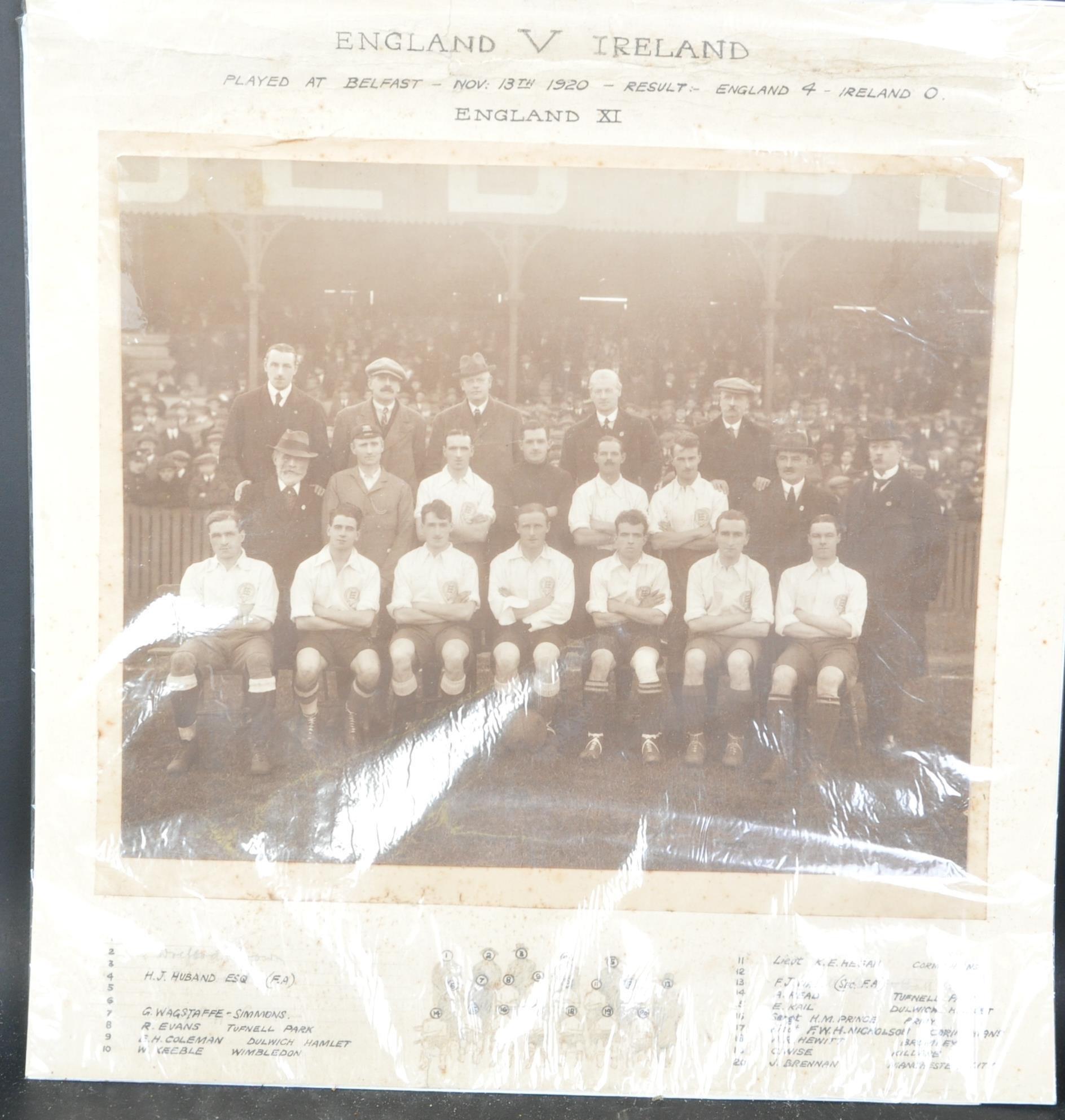 FOOTBALL - 1920 IRELAND V ENGLAND - ORIGINAL PHOTO