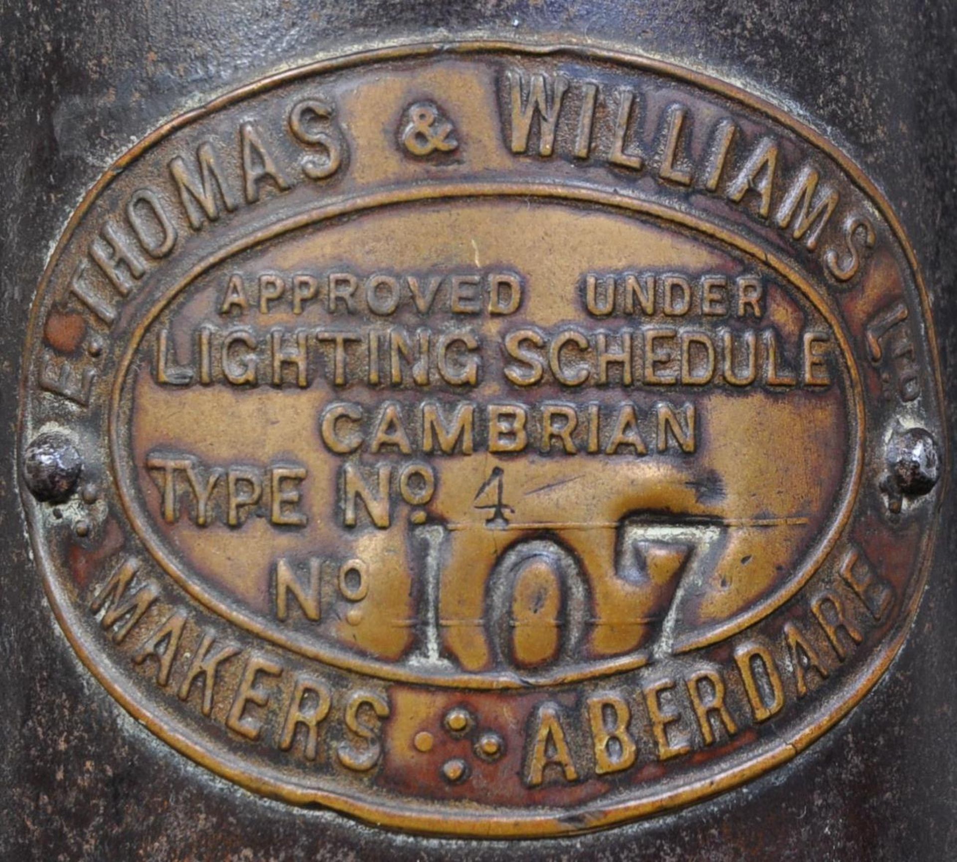 THOMAS & WILLIAMS WELSH BRASS & METAL MINERS LAMP - Image 4 of 5