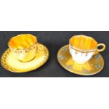 TWO EARLY 20TH CENTURY COALPORT WITH ANOTHER CUPS & SAUCERS