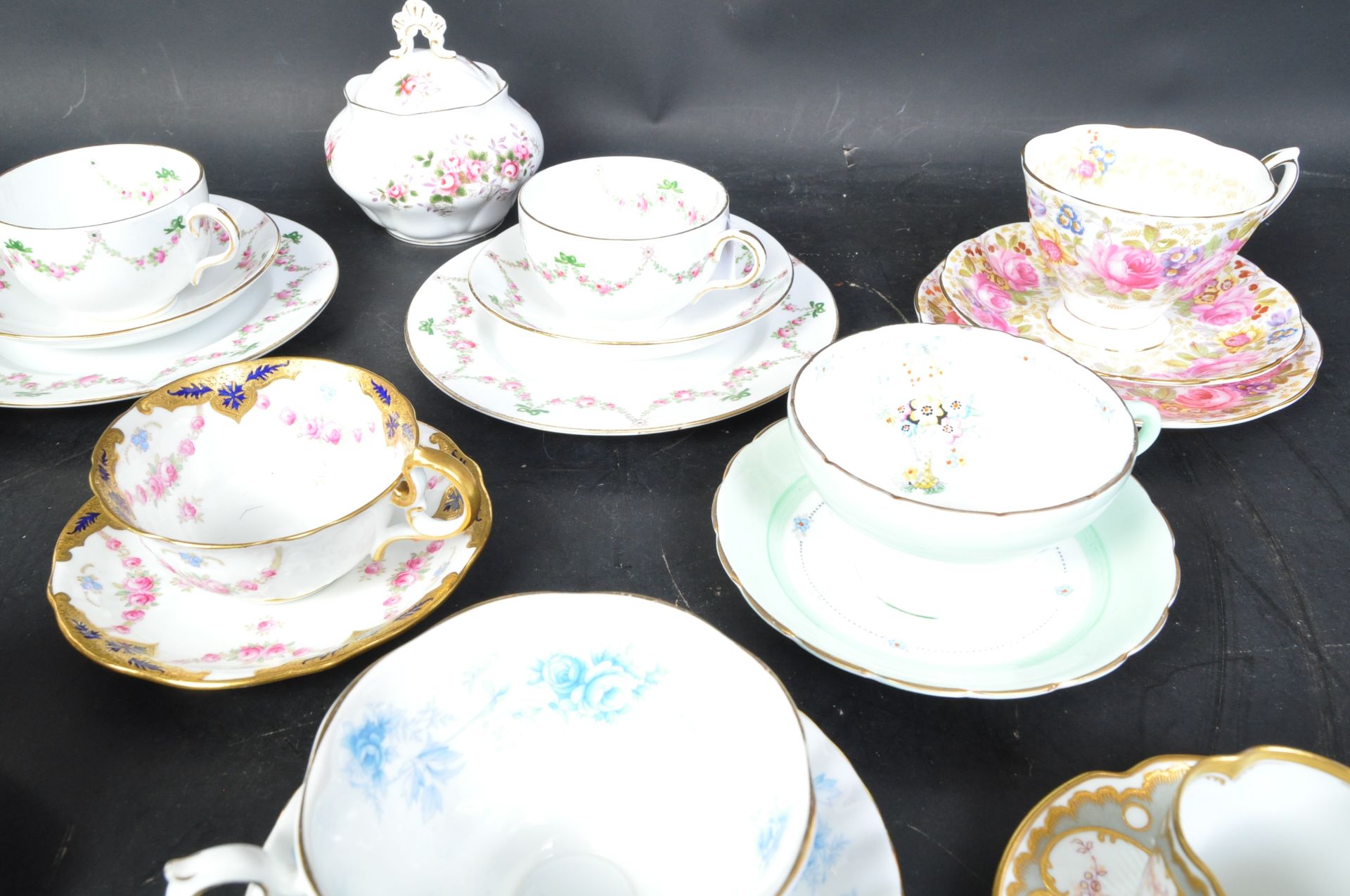 ASSORTMENT OF VINTAGE ENGLISH FINE BONE CHINA TRIOS - Image 4 of 8