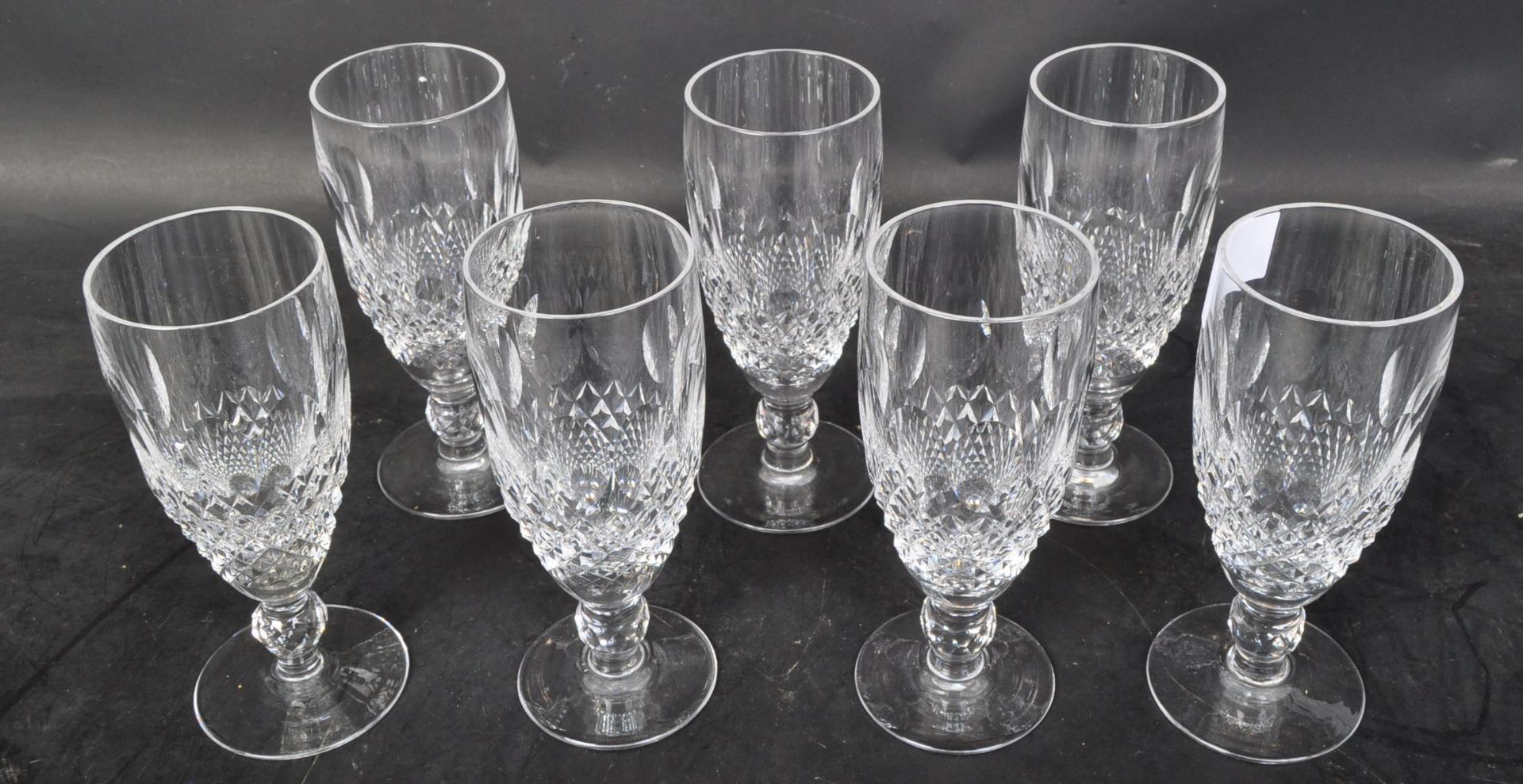 SIX VINTAGE WATERFORD CRYSTAL 'LISMORE' PILSNER GLASSES