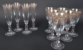 COLLECTION OF VINTAGE MID CENTURY GLASS GOBLET VASES