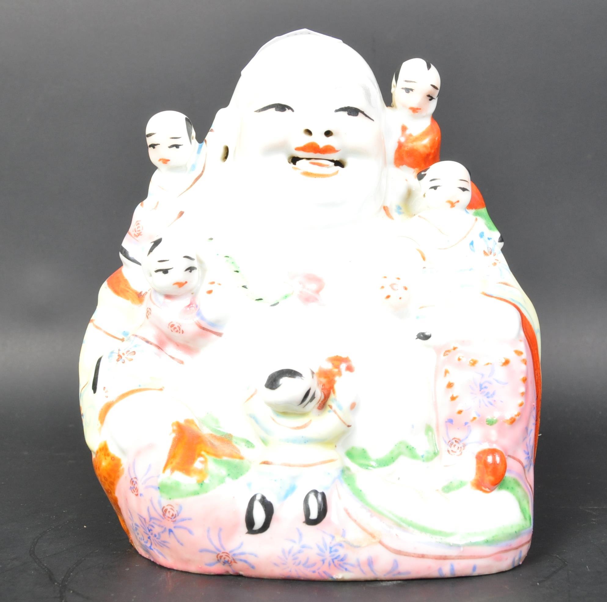 1930S REPUBLIC PERIOD CHINESE HOTEI CERAMIC FERTILITY BUDDHA - Image 3 of 5