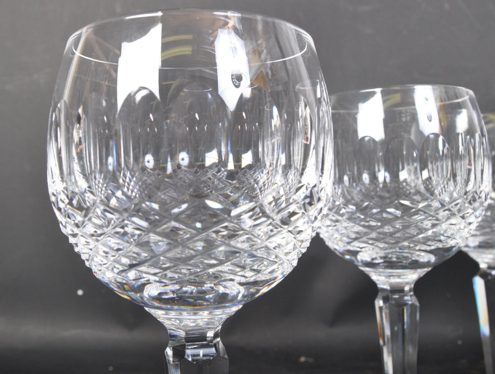 SIX VINTAGE WATERFORD CRYSTAL 'LISMORE' HOCK GLASSES - Image 4 of 5