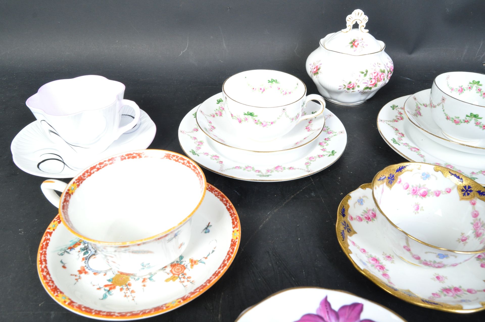 ASSORTMENT OF VINTAGE ENGLISH FINE BONE CHINA TRIOS - Image 3 of 8