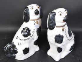 PAIR OF 19TH CENTURY CHINA MANTEL FIRESIDE DOGS