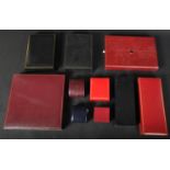 COLLECTION OF LEATHER CASED JEWELLERY BOXES