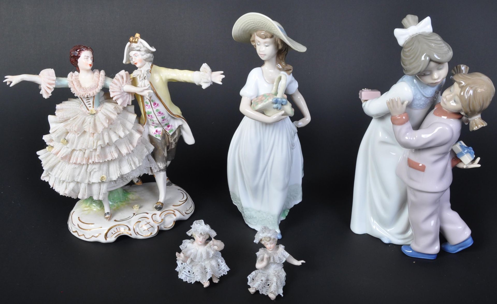 20TH CENTURY PORCELAIN FIGURINES - DRESDEN & NAO LLADRO