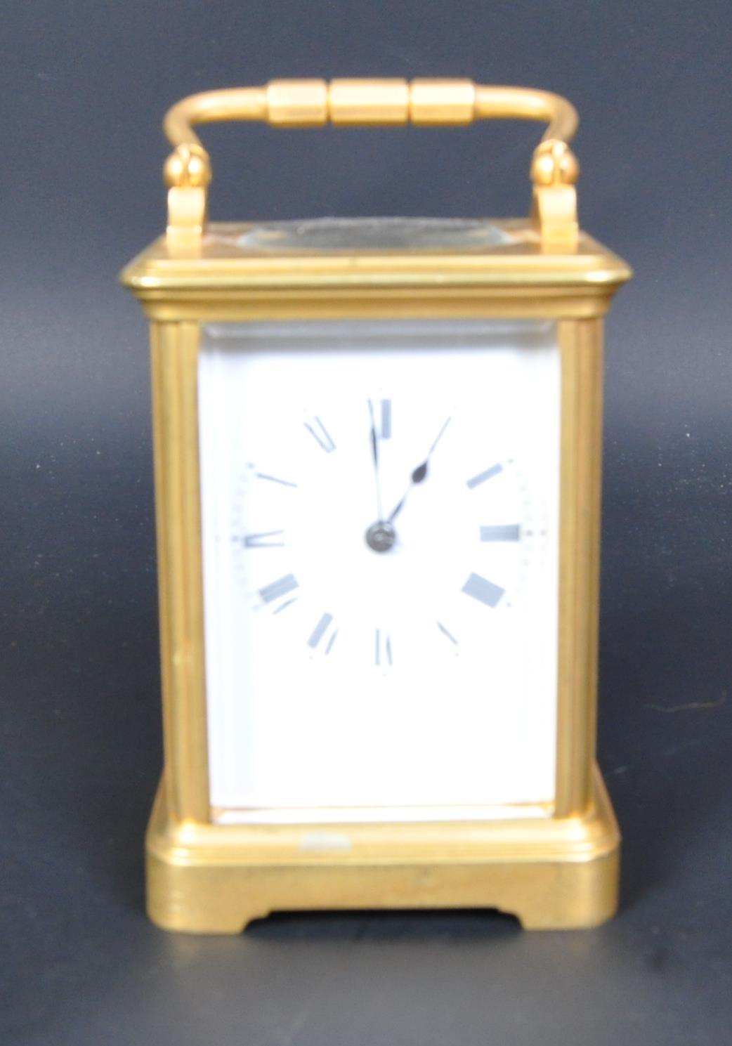 LATE 19TH CENTURY FRENCH BRASS CARRIAGE CLOCK - Image 4 of 6