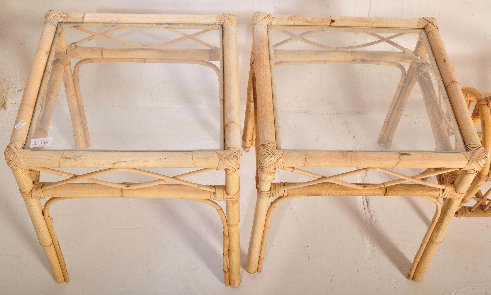 ASSORTMENT OF 1970S BAMBOO - SIDE TABLE - MAGAZINE RACK - Image 3 of 5